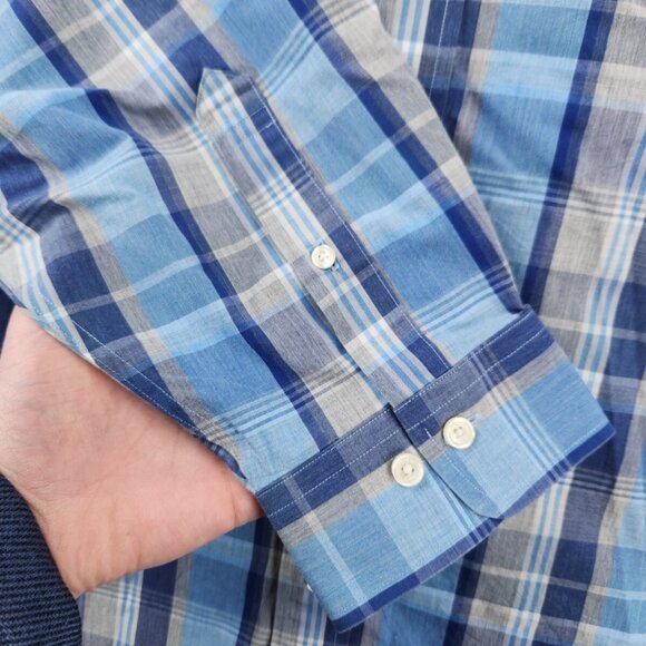Brooks Brothers XXL Madison Blue Plaid Long Sleeve Button Up Non-iron All Cotton - Picture 14 of 16